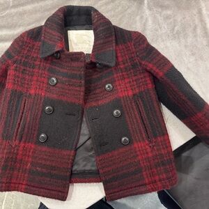 Burberry Red and Black Plaid Kids Jacket